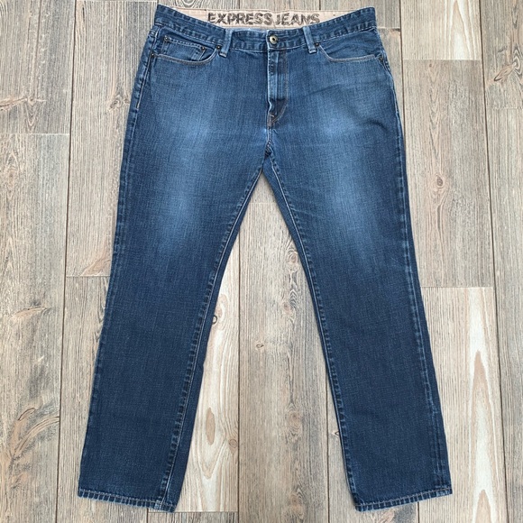Express Rocco Slim Fit Straight Leg Jeans. - Picture 4 of 8